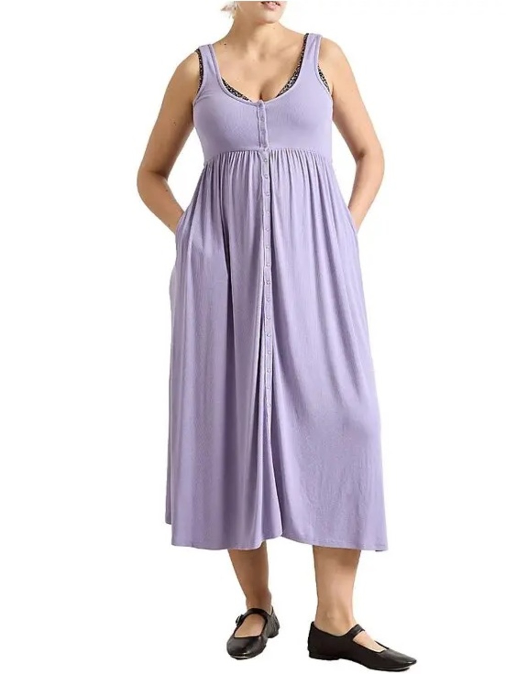 Hatch maternity softest ribbed nursing tank dress wisteria 0 xs - Picture 2 of 7